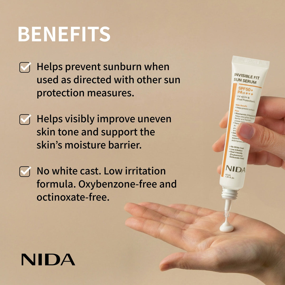Nida Invisible Fit Sun Serum for Face (Global)