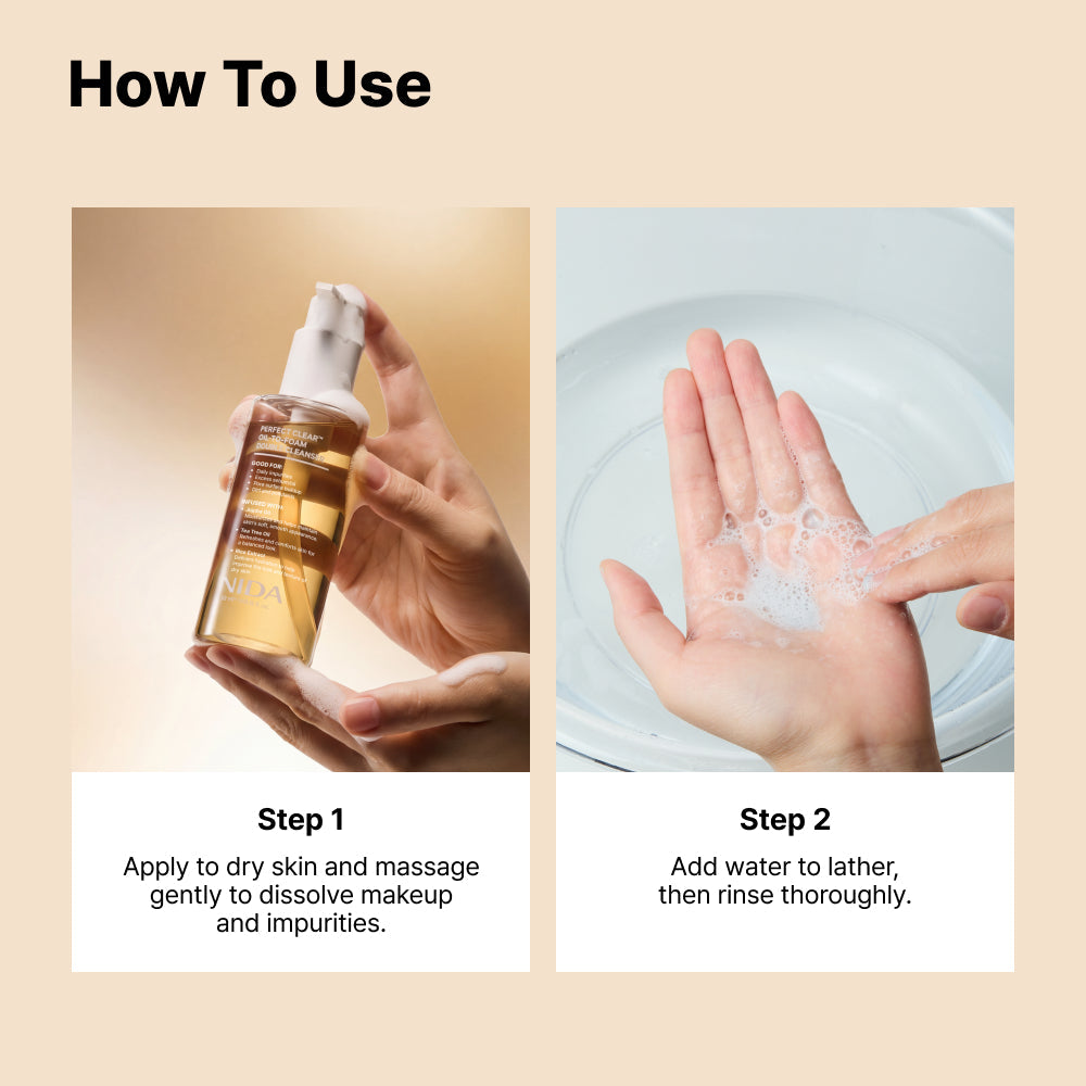 Nida Perfect Clear™ Oil-to-Foam Double Cleanser