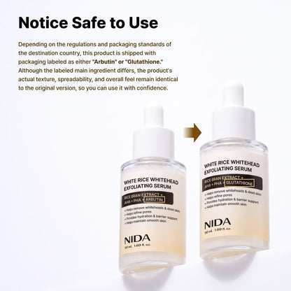 Nida White Rice Whitehead Exfoliating Serum